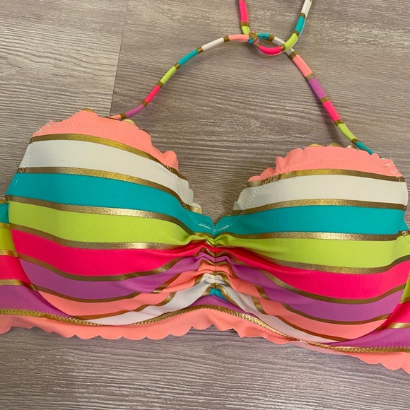 Victoria’s Secret rainbow stripped getaway bikini top 34c - Picture 4 of 16